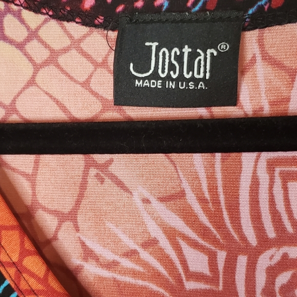 Jostar Womens Colorful Tunic T-shirt Round Neck Relaxed Fit Stretch Top Size XL - Picture 3 of 4